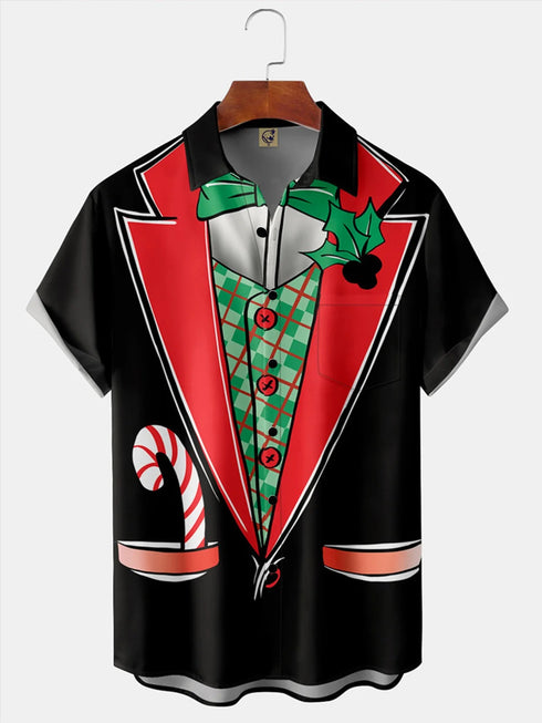 Men's Christmas Funny Graphic Short Sleeve Hawaiian Shirt